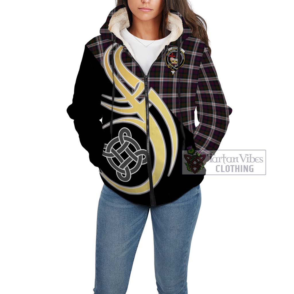 Donald Dress Tartan Sherpa Hoodie with Family Crest and Celtic Symbol Style Unisex - Tartan Vibes Clothing