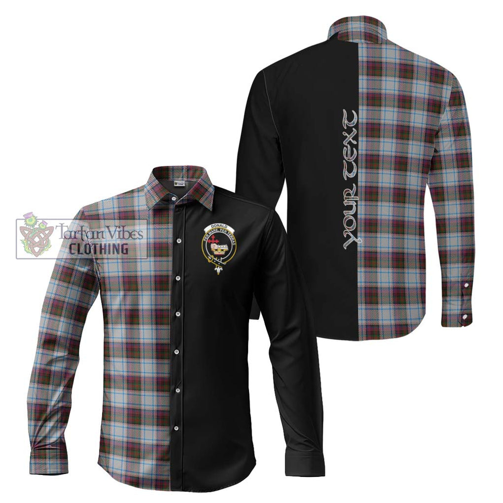 Donald Dress Ancient Tartan Long Sleeve Button Shirt with Family Crest and Half Of Me Style Men's Shirt S - Tartanvibesclothing Shop