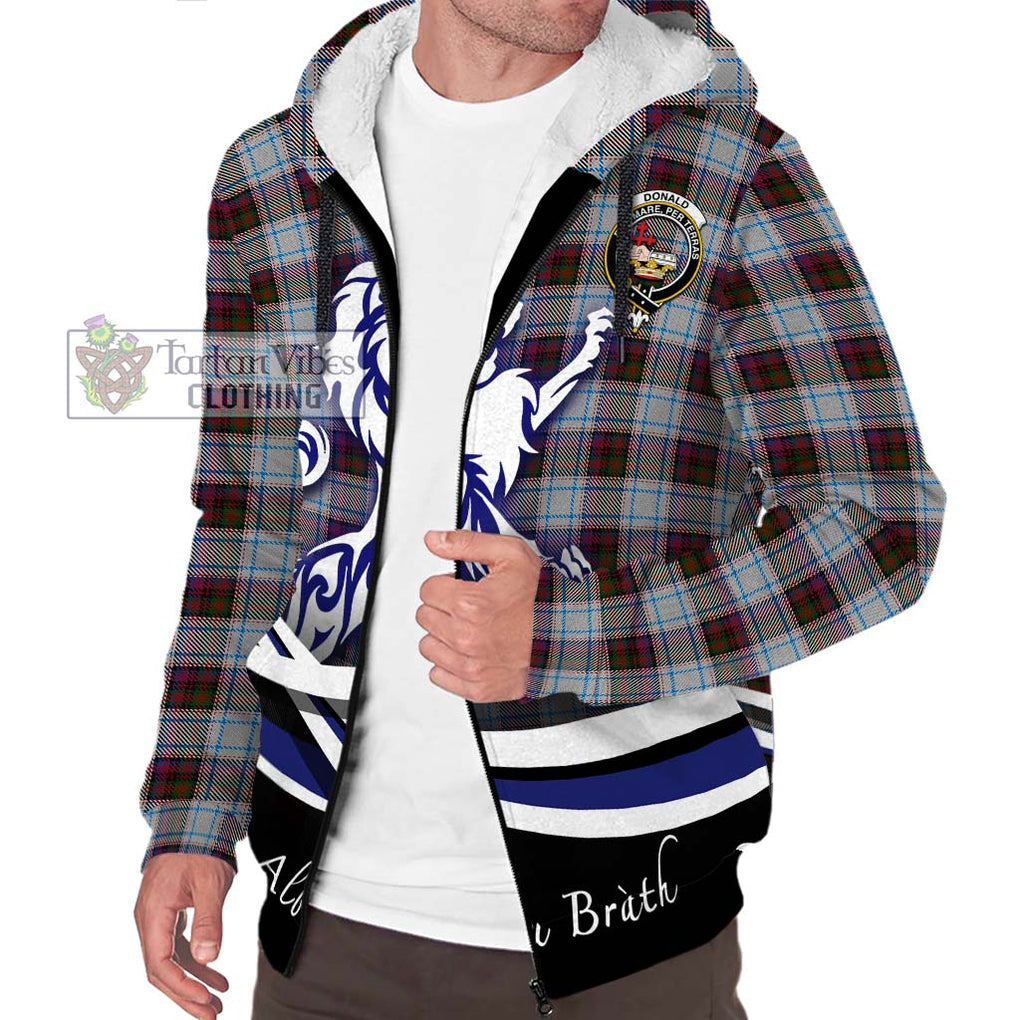 Donald Dress Ancient Tartan Sherpa Hoodie with Alba Gu Brath Regal Lion Emblem Unisex S - Tartanvibesclothing Shop