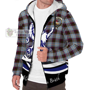 Donald Dress Ancient Tartan Sherpa Hoodie with Alba Gu Brath Regal Lion Emblem