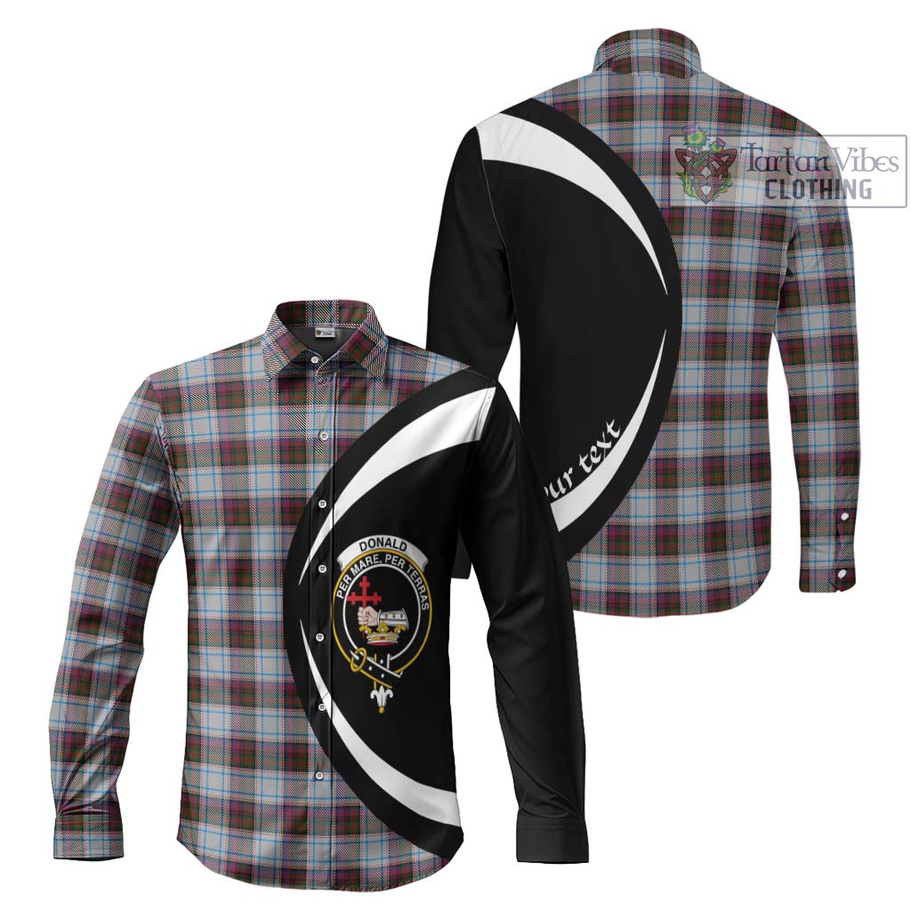 Tartan Vibes Clothing Donald Dress Ancient Tartan Long Sleeve Button Up with Family Crest Circle Style