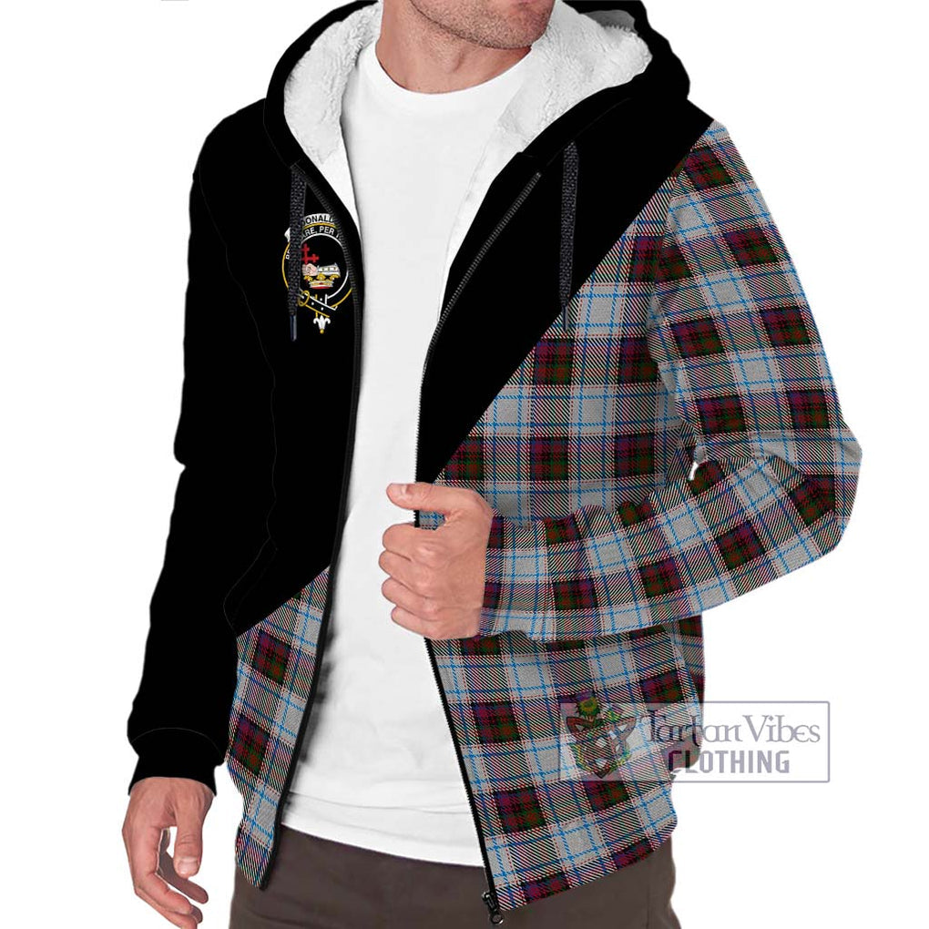 Donald Dress Ancient Tartan Sherpa Hoodie with Family Crest and Military Logo Style Unisex S - Tartanvibesclothing Shop