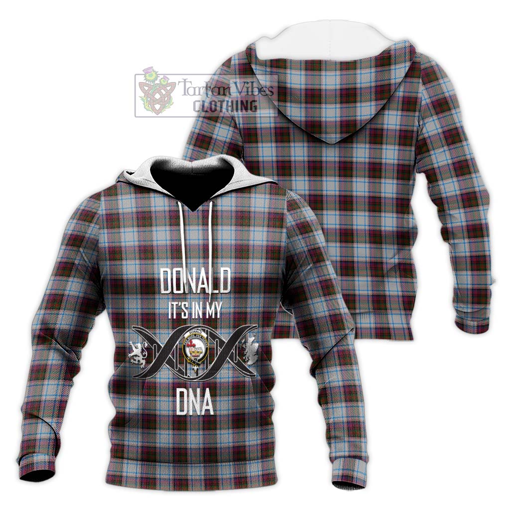 Tartan Vibes Clothing Donald Dress Ancient Tartan Knitted Hoodie with Family Crest DNA In Me Style