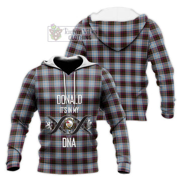 Donald Dress Ancient Tartan Knitted Hoodie with Family Crest DNA In Me Style