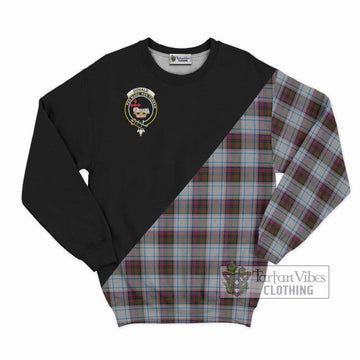 Donald Dress Ancient Tartan Sweatshirt with Family Crest and Military Logo Style