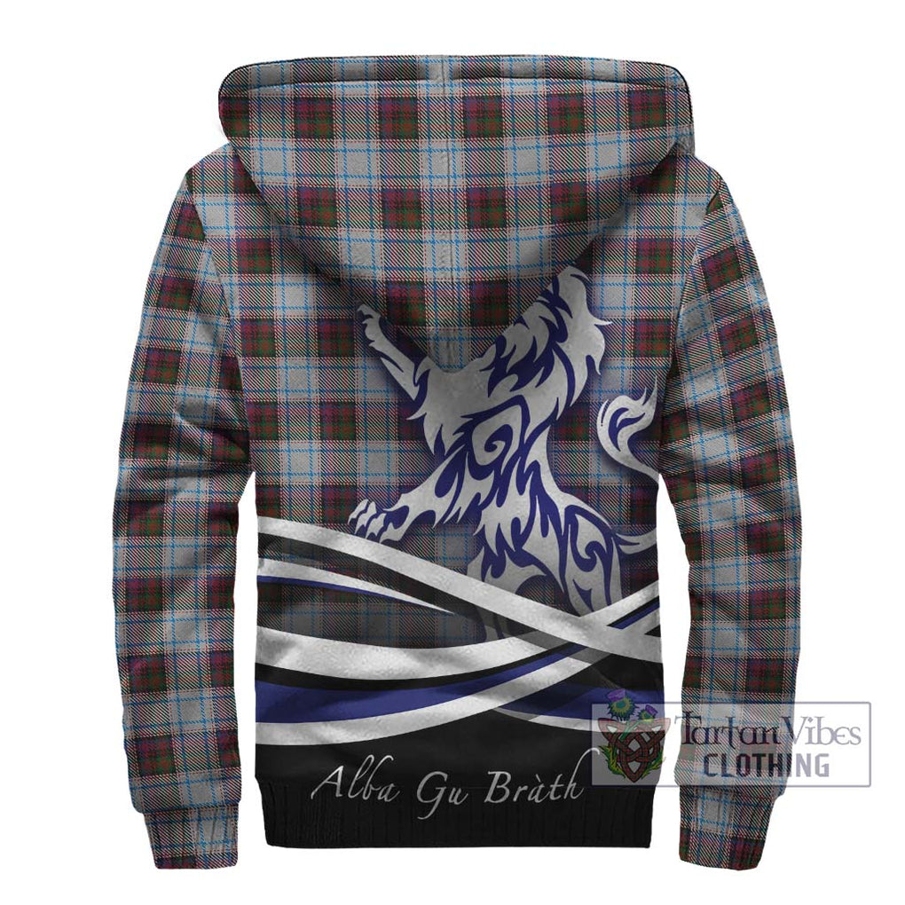 Donald Dress Ancient Tartan Sherpa Hoodie with Alba Gu Brath Regal Lion Emblem - Tartanvibesclothing Shop