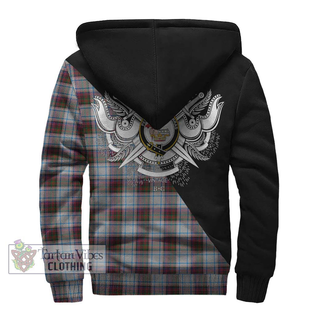 Donald Dress Ancient Tartan Sherpa Hoodie with Family Crest and Military Logo Style - Tartanvibesclothing Shop