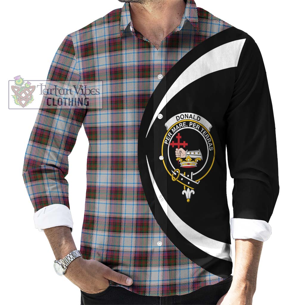 Tartan Vibes Clothing Donald Dress Ancient Tartan Long Sleeve Button Up with Family Crest Circle Style