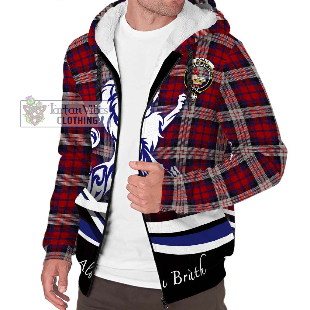 Donald Dress Irish Tartan Sherpa Hoodie with Alba Gu Brath Regal Lion Emblem Unisex S - Tartanvibesclothing Shop