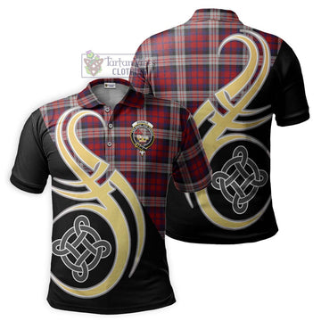 Donald Dress Irish Tartan Polo Shirt with Family Crest and Celtic Symbol Style