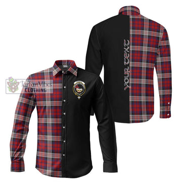 Donald Dress Irish Tartan Long Sleeve Button Shirt with Family Crest and Half Of Me Style