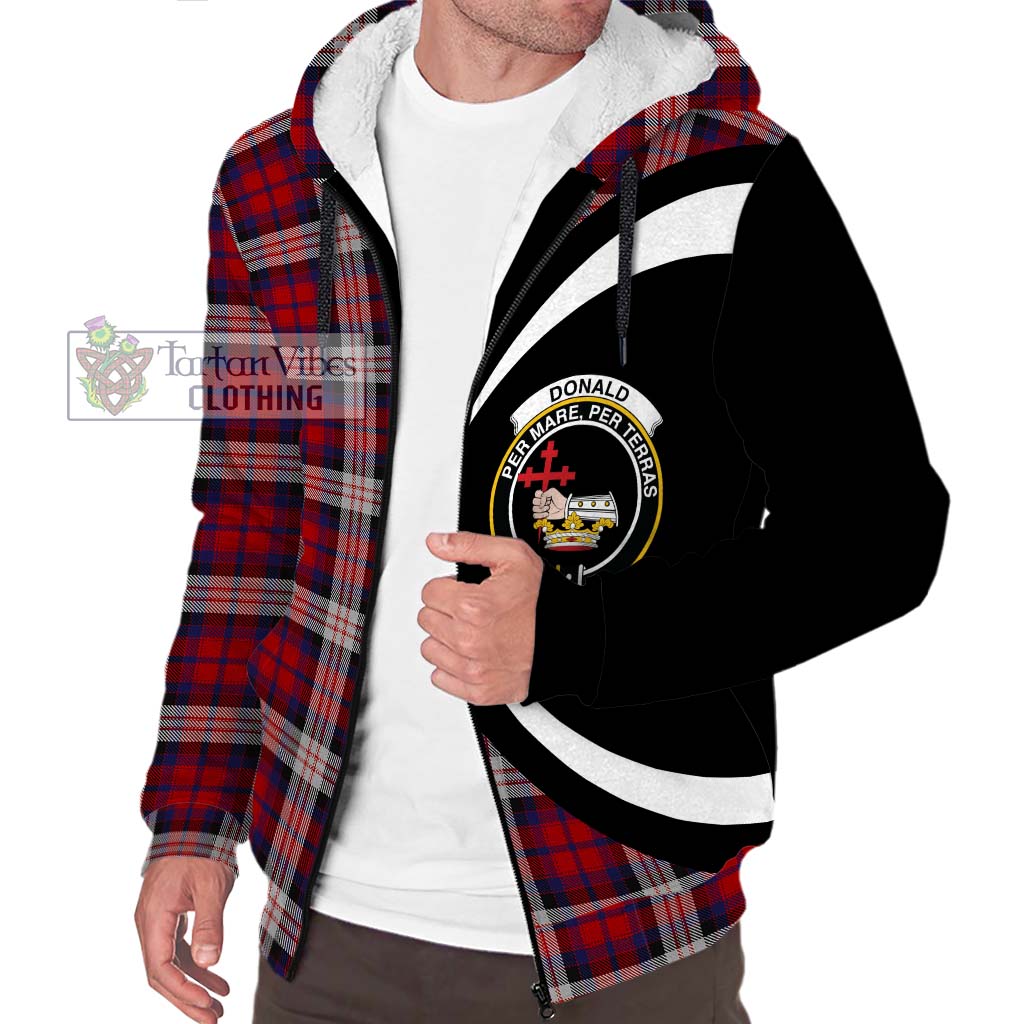 Donald Dress Irish Tartan Sherpa Hoodie with Family Crest Circle Style Unisex S - Tartan Vibes Clothing