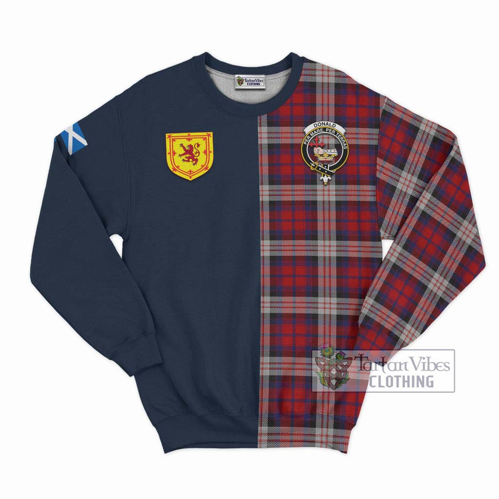 Tartan Vibes Clothing Donald Dress Irish Tartan Sweatshirt with Scottish Lion Royal Arm Half Style