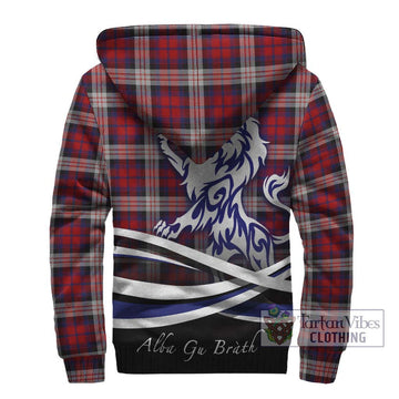 Donald Dress Irish Tartan Sherpa Hoodie with Alba Gu Brath Regal Lion Emblem