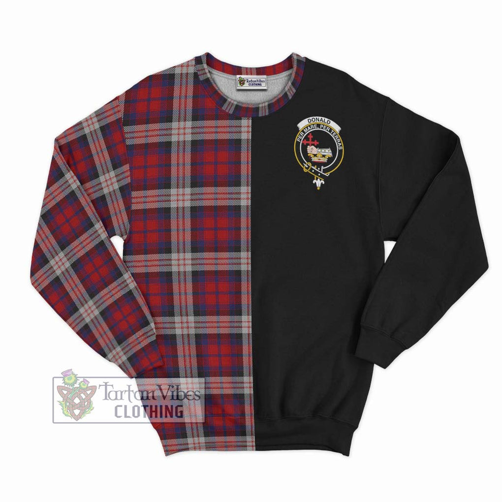 Donald Dress Irish Tartan Sweatshirt with Family Crest and Half Of Me Style - Tartanvibesclothing Shop