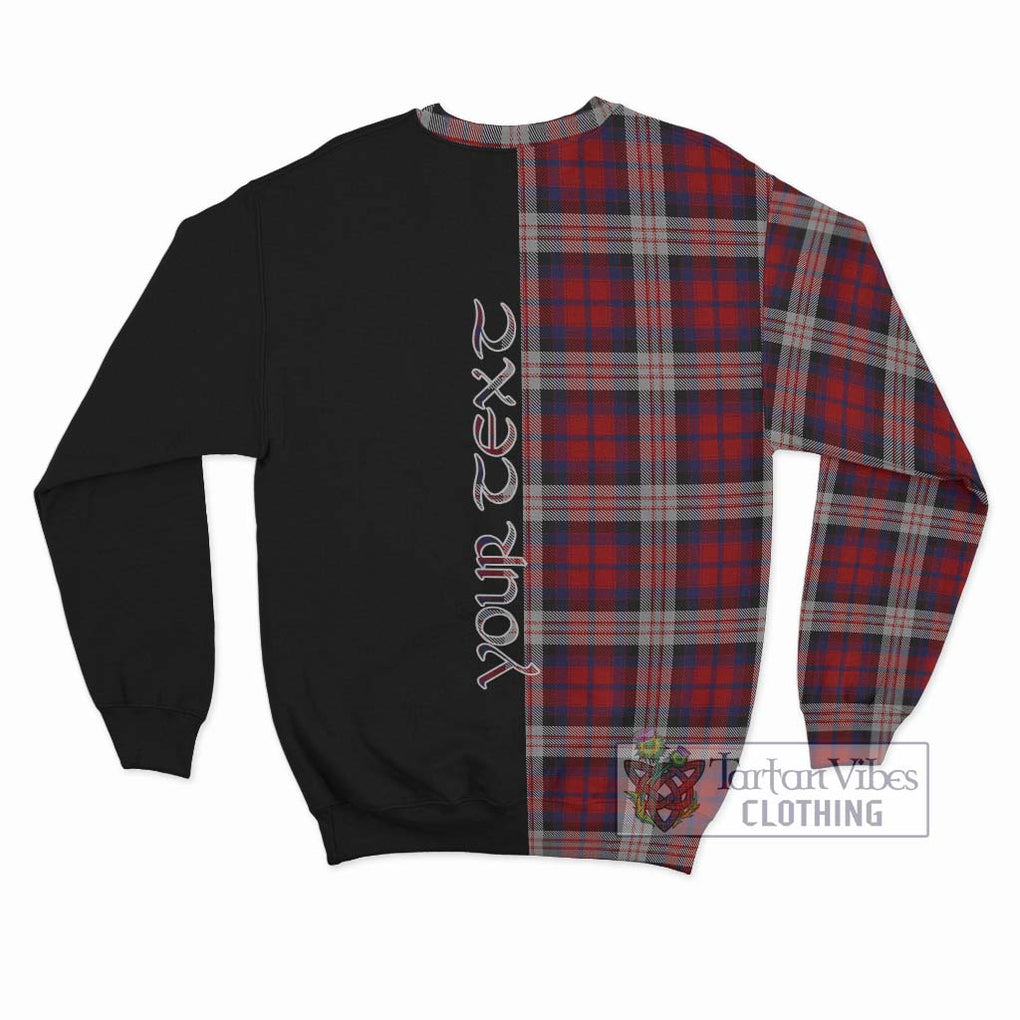 Donald Dress Irish Tartan Sweatshirt with Family Crest and Half Of Me Style - Tartanvibesclothing Shop