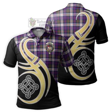 Donald Dress Modern Tartan Polo Shirt with Family Crest and Celtic Symbol Style