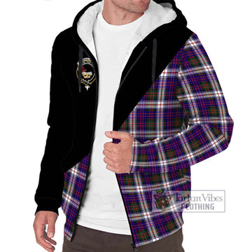 Donald Dress Modern Tartan Sherpa Hoodie with Family Crest and Military Logo Style