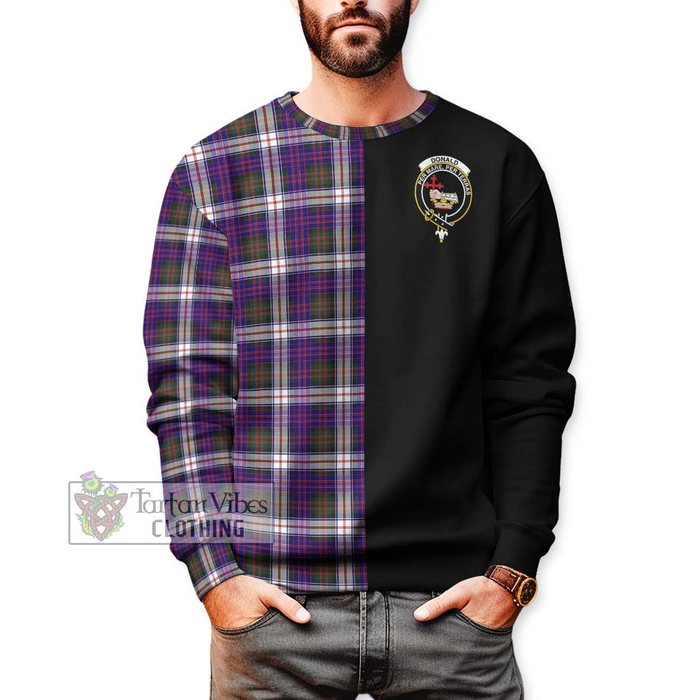 Donald Dress Modern Tartan Sweatshirt with Family Crest and Half Of Me Style Unisex - Tartanvibesclothing Shop