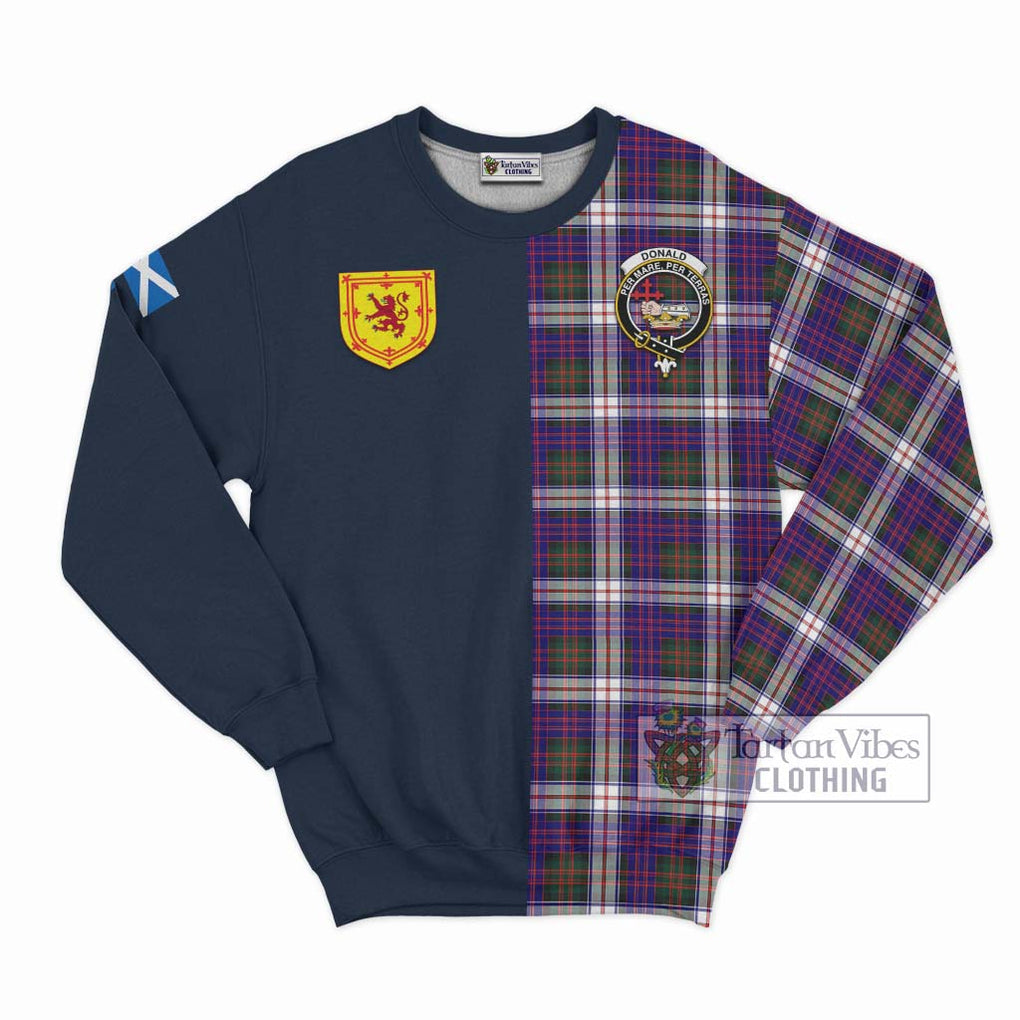 Tartan Vibes Clothing Donald Dress Modern Tartan Sweatshirt with Scottish Lion Royal Arm Half Style