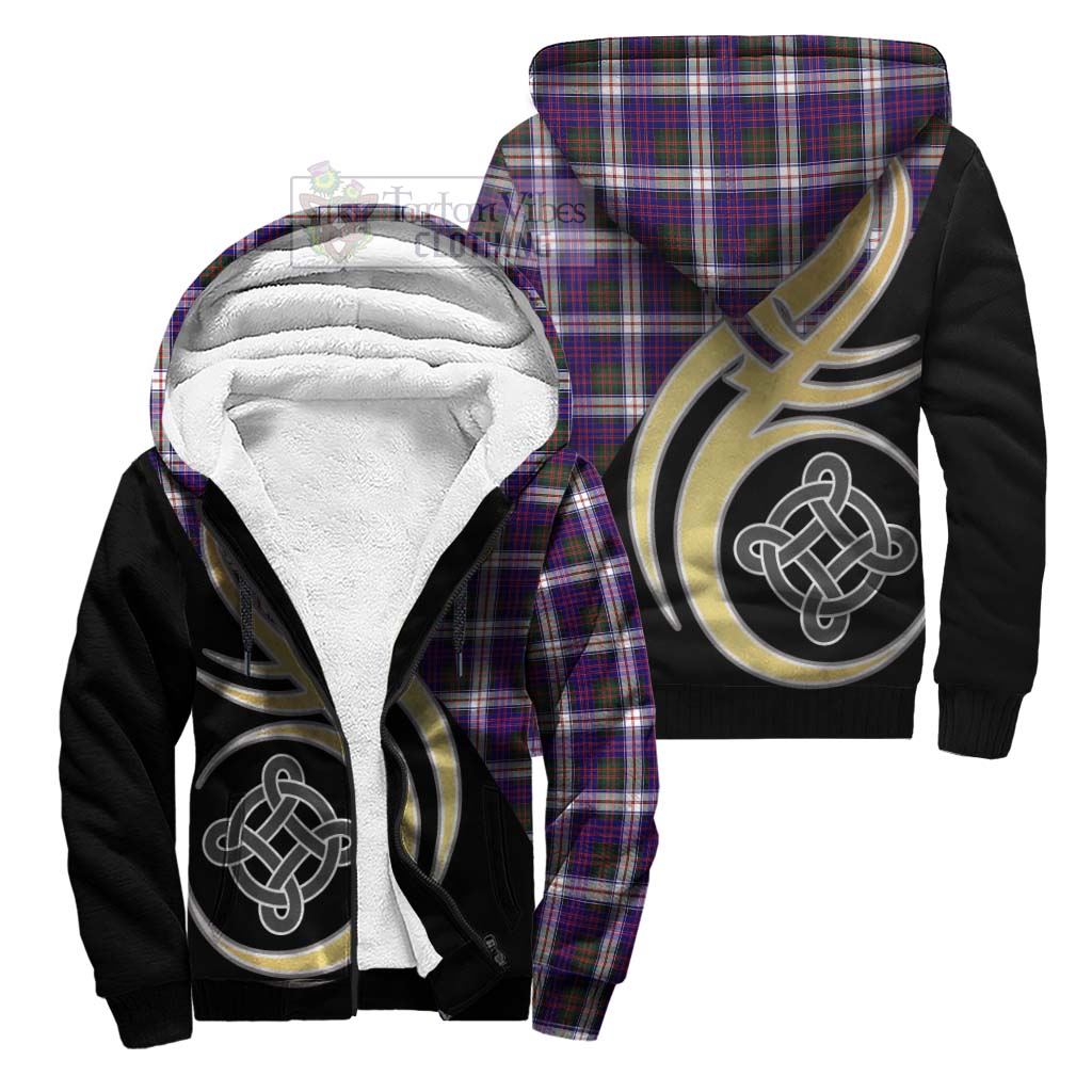 Donald Dress Modern Tartan Sherpa Hoodie with Family Crest and Celtic Symbol Style Unisex S - Tartan Vibes Clothing