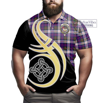 Donald Dress Modern Tartan Polo Shirt with Family Crest and Celtic Symbol Style