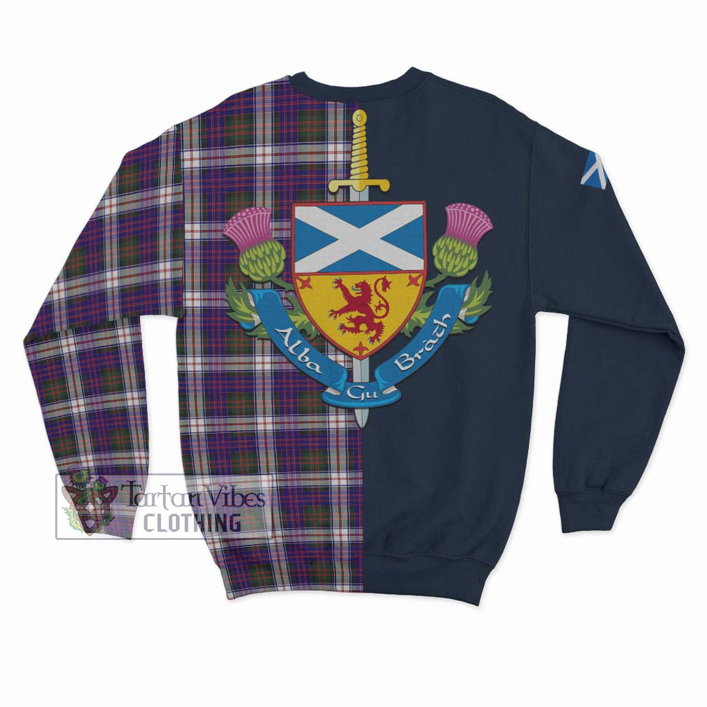 Tartan Vibes Clothing Donald Dress Modern Tartan Sweatshirt with Scottish Lion Royal Arm Half Style