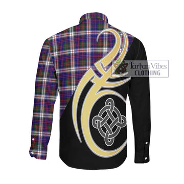 Donald Dress Modern Tartan Long Sleeve Button Shirt with Family Crest and Celtic Symbol Style