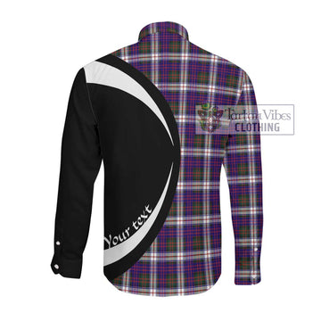 Donald Dress Modern Tartan Long Sleeve Button Up with Family Crest Circle Style