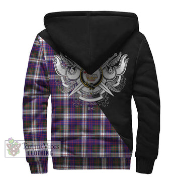 Donald Dress Modern Tartan Sherpa Hoodie with Family Crest and Military Logo Style