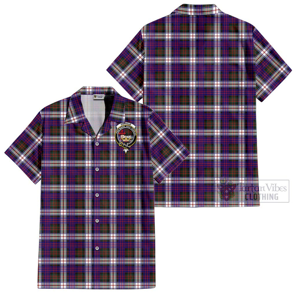 Donald Dress Modern Tartan Cotton Hawaiian Shirt with Family Crest Kid - Tartan Vibes Clothing