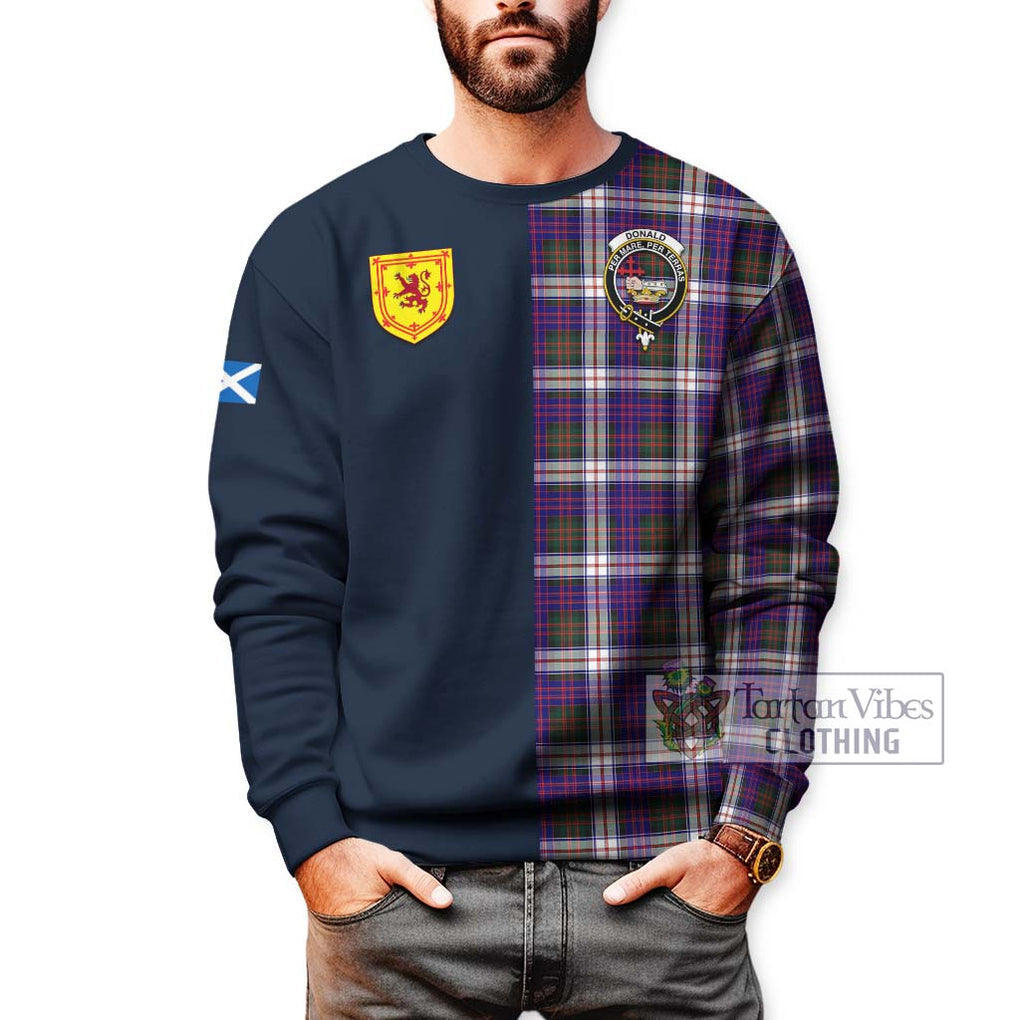 Tartan Vibes Clothing Donald Dress Modern Tartan Sweatshirt with Scottish Lion Royal Arm Half Style