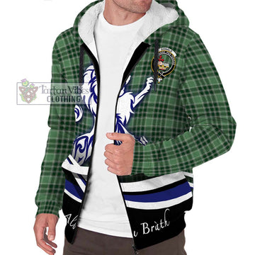 Donald Lord of the Isles Hunting Tartan Sherpa Hoodie with Alba Gu Brath Regal Lion Emblem