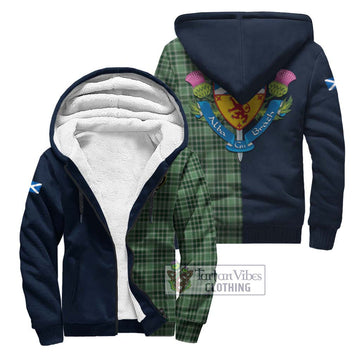 Donald Lord of the Isles Hunting Tartan Sherpa Hoodie Alba with Scottish Lion Royal Arm Half Style