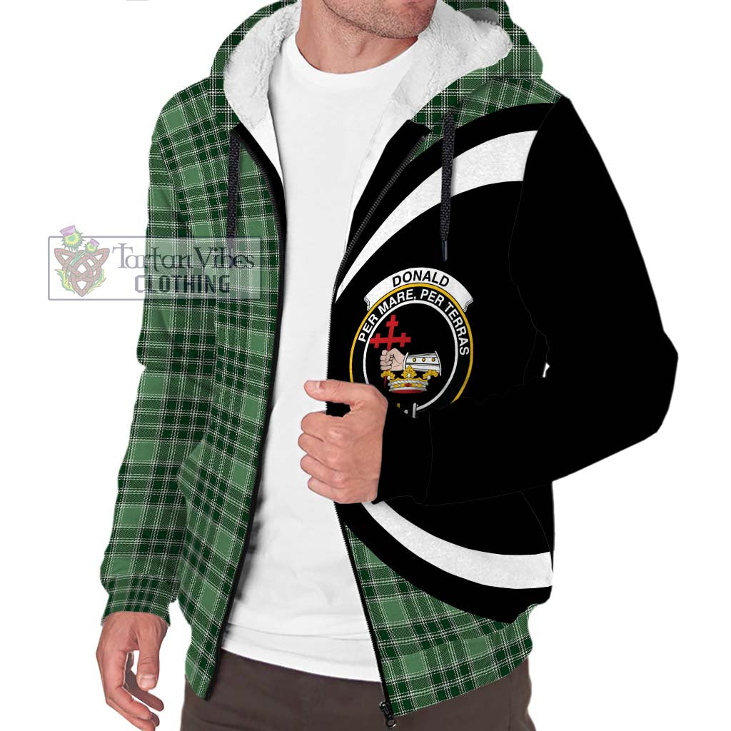 Donald Lord of the Isles Hunting Tartan Sherpa Hoodie with Family Crest Circle Style Unisex S - Tartan Vibes Clothing