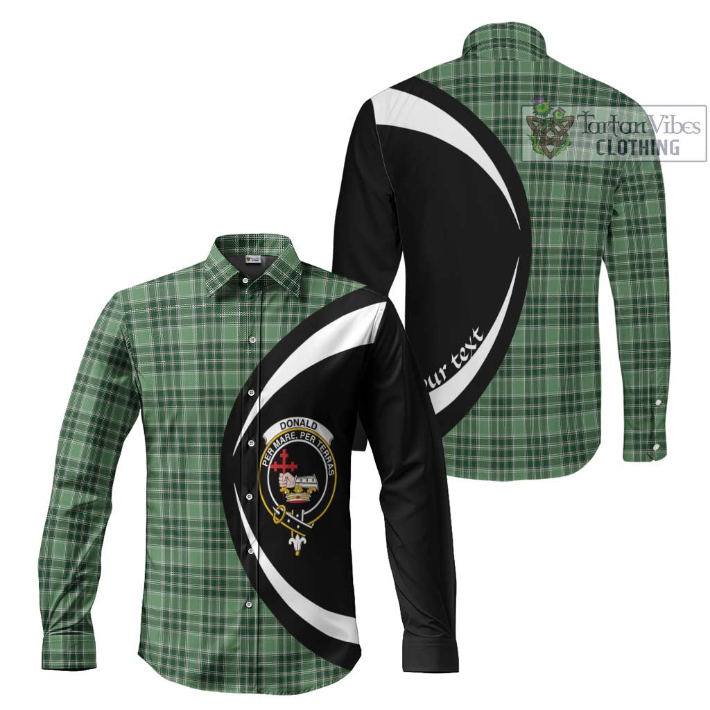 Donald Lord of the Isles Hunting Tartan Long Sleeve Button Up with Family Crest Circle Style Men's Shirt S - Tartan Vibes Clothing