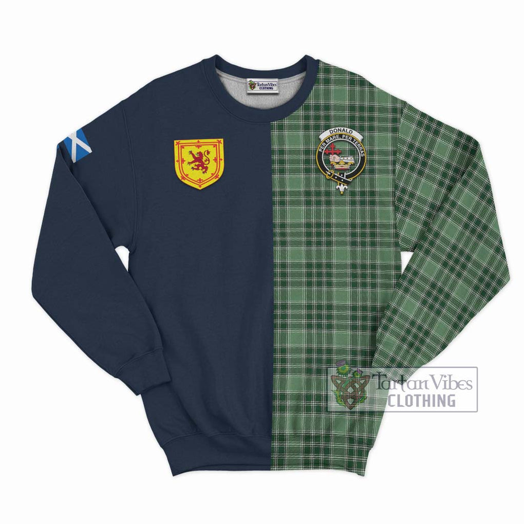 Tartan Vibes Clothing Donald Lord of the Isles Hunting Tartan Sweatshirt with Scottish Lion Royal Arm Half Style