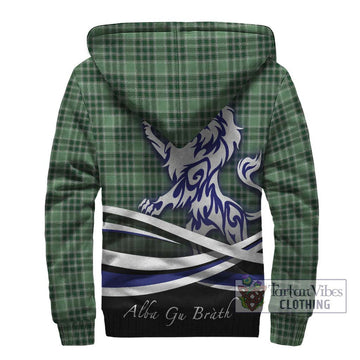 Donald Lord of the Isles Hunting Tartan Sherpa Hoodie with Alba Gu Brath Regal Lion Emblem