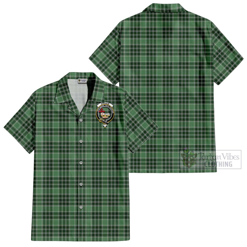 Donald Lord of the Isles Hunting Tartan Cotton Hawaiian Shirt with Family Crest Kid - Tartan Vibes Clothing