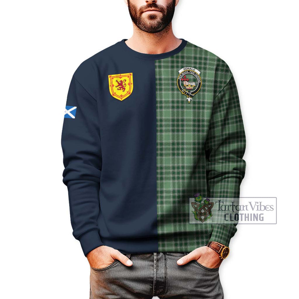 Tartan Vibes Clothing Donald Lord of the Isles Hunting Tartan Sweatshirt with Scottish Lion Royal Arm Half Style