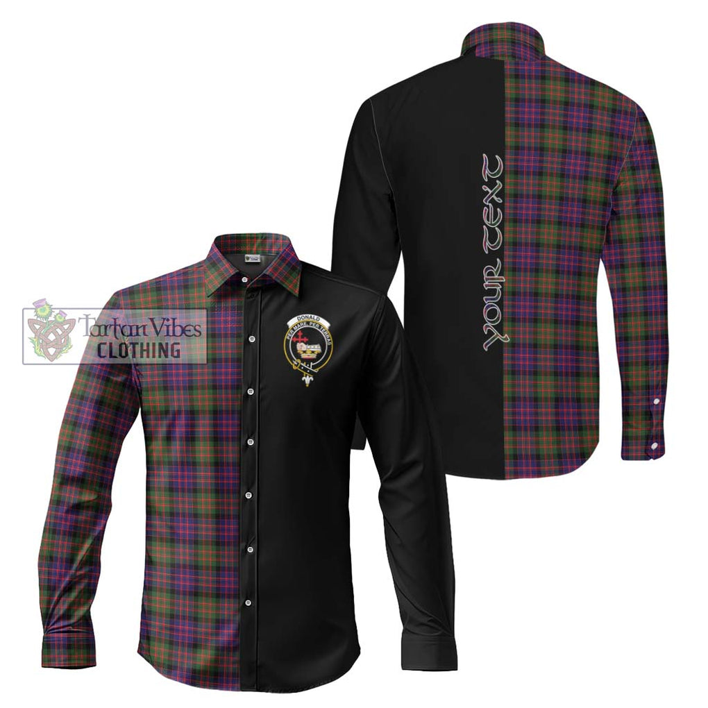 Donald Modern Tartan Long Sleeve Button Shirt with Family Crest and Half Of Me Style Men's Shirt S - Tartanvibesclothing Shop