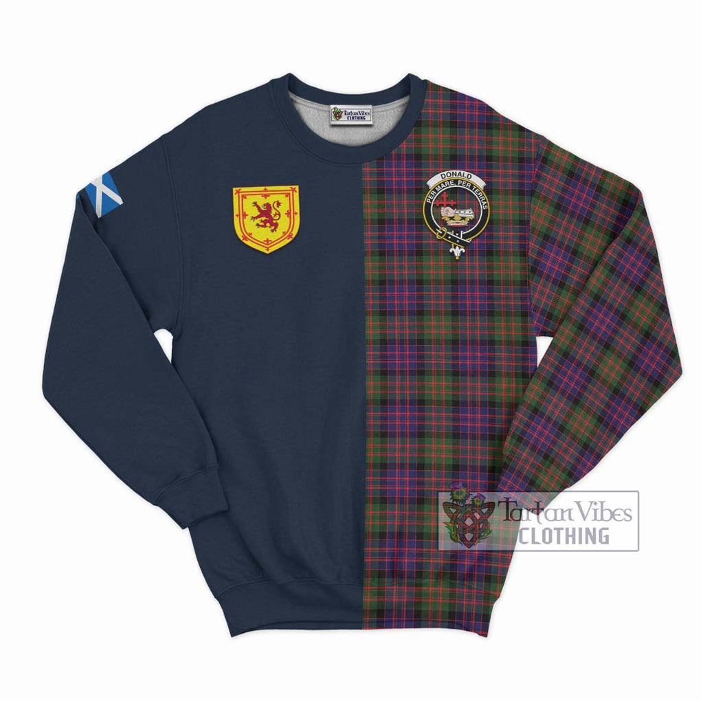 Tartan Vibes Clothing Donald Modern Tartan Sweatshirt with Scottish Lion Royal Arm Half Style