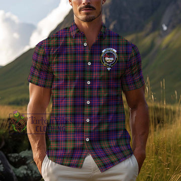 Donald Modern Tartan Cotton Hawaiian Shirt with Family Crest