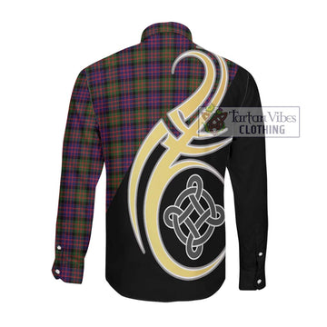 Donald Modern Tartan Long Sleeve Button Shirt with Family Crest and Celtic Symbol Style