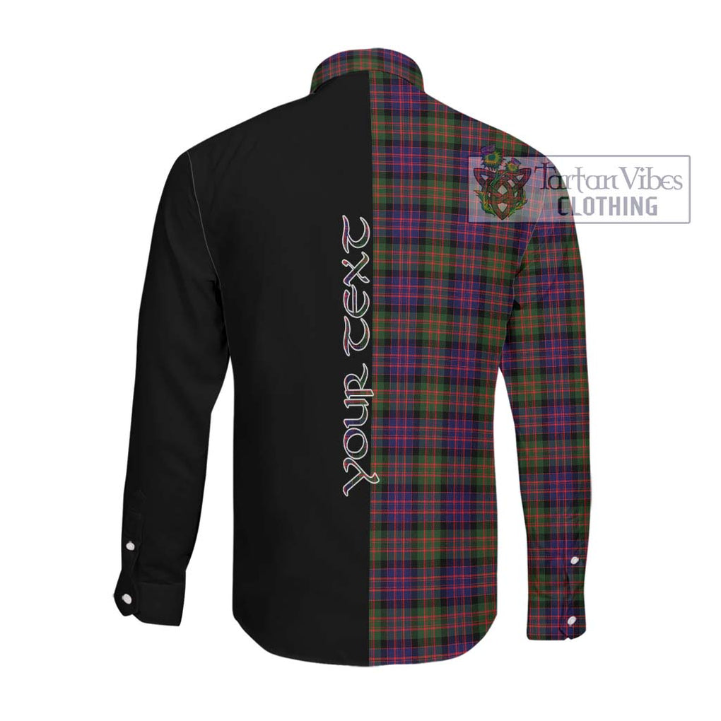 Donald Modern Tartan Long Sleeve Button Shirt with Family Crest and Half Of Me Style Men's Shirt - Tartanvibesclothing Shop