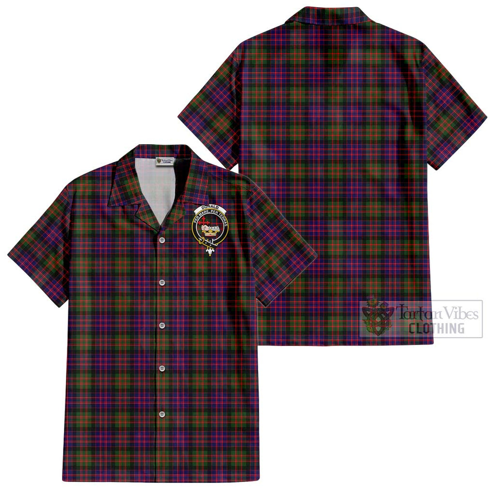 Donald Modern Tartan Cotton Hawaiian Shirt with Family Crest Kid - Tartan Vibes Clothing