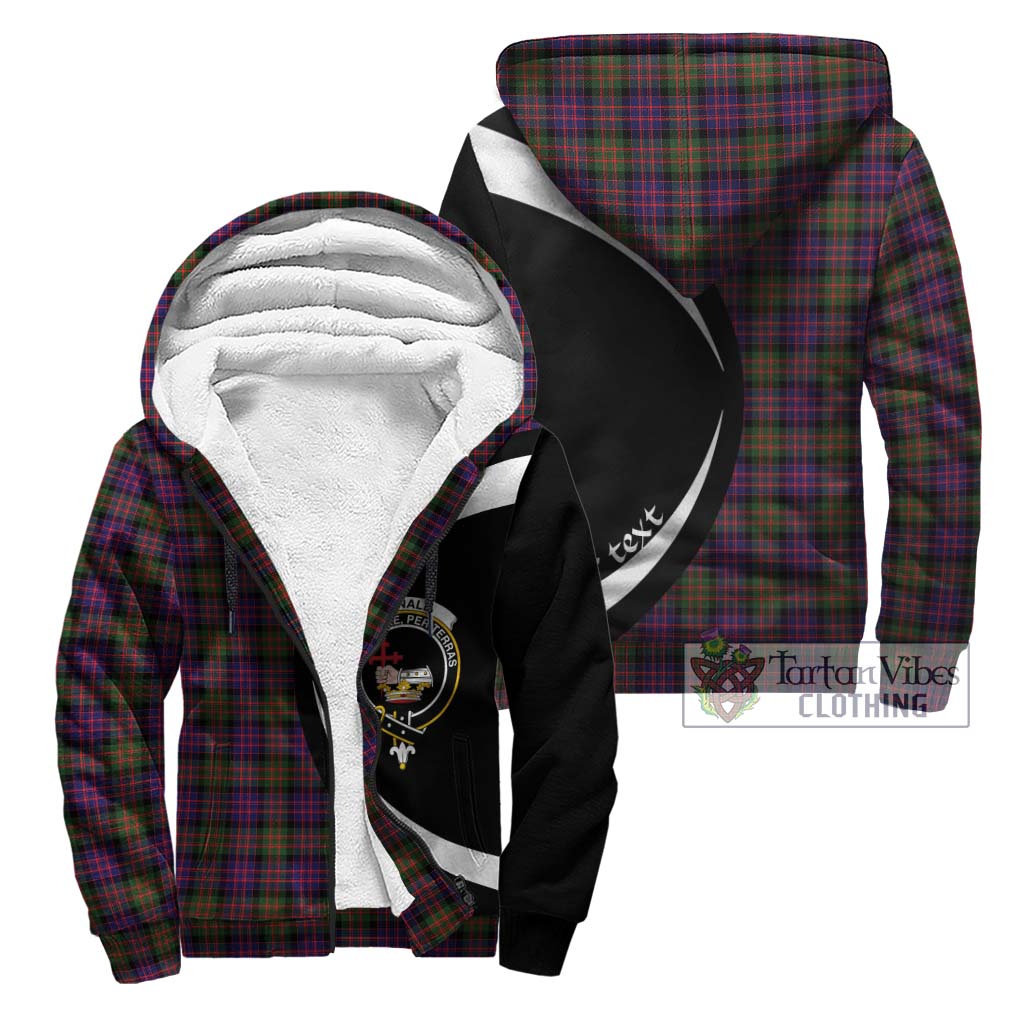 Donald Modern Tartan Sherpa Hoodie with Family Crest Circle Style Unisex - Tartan Vibes Clothing