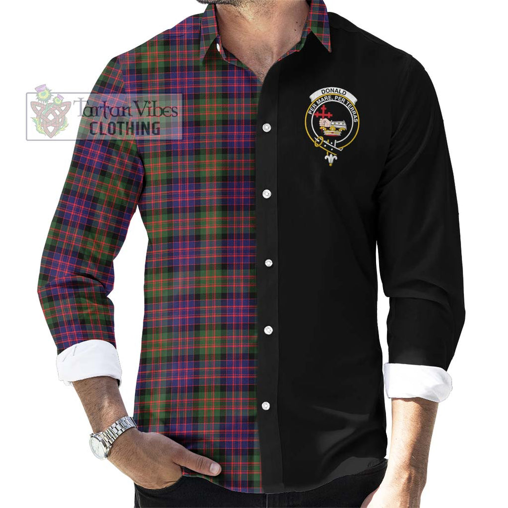 Donald Modern Tartan Long Sleeve Button Shirt with Family Crest and Half Of Me Style - Tartanvibesclothing Shop