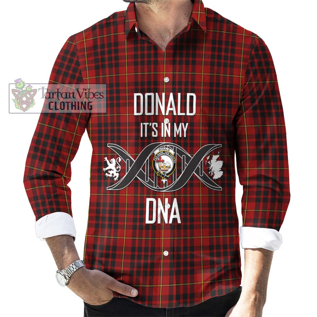 Donald of Ardnamurchan Tartan Long Sleeve Button Shirt with Family Crest DNA In Me Style Men's Shirt S - Tartanvibesclothing Shop