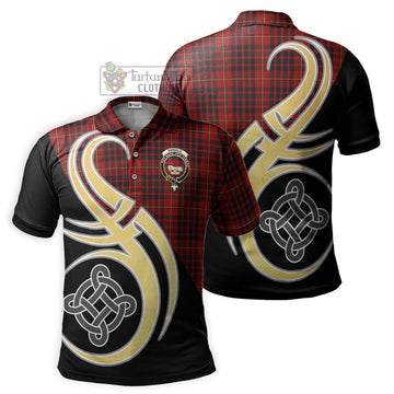 Donald of Ardnamurchan Tartan Polo Shirt with Family Crest and Celtic Symbol Style